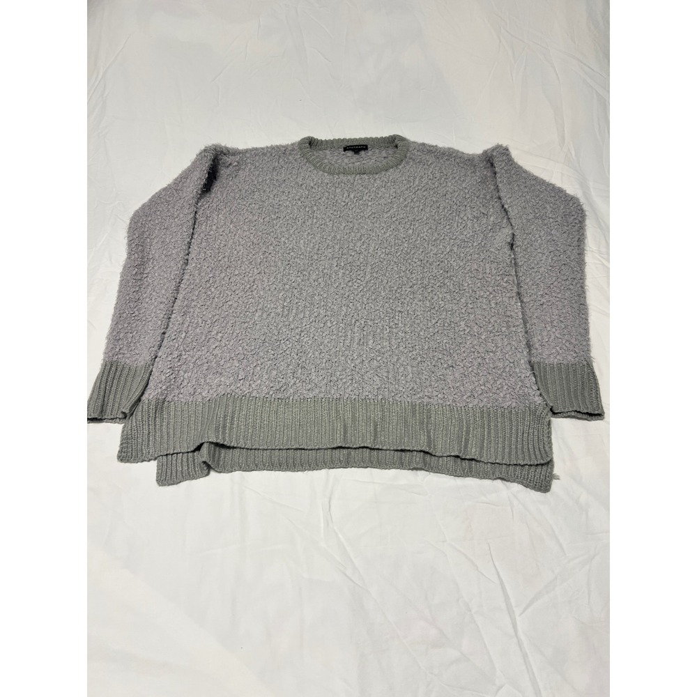 Staccato Womens Grey Popcorn Knit Oversized Crew Neck Sweater 52452A Medium